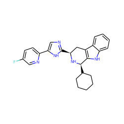 Fc1ccc(-c2cnc([C@H]3Cc4c([nH]c5ccccc45)[C@@H](C4CCCCC4)N3)[nH]2)nc1 ZINC000473123463