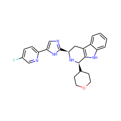 Fc1ccc(-c2cnc([C@H]3Cc4c([nH]c5ccccc45)[C@@H](C4CCOCC4)N3)[nH]2)nc1 ZINC000653720640