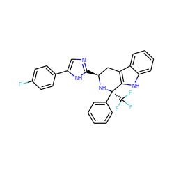 Fc1ccc(-c2cnc([C@H]3Cc4c([nH]c5ccccc45)[C@](c4ccccc4)(C(F)(F)F)N3)[nH]2)cc1 ZINC000473122163