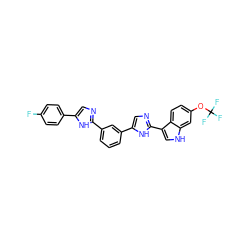 Fc1ccc(-c2cnc(-c3cccc(-c4cnc(-c5c[nH]c6cc(OC(F)(F)F)ccc56)[nH]4)c3)[nH]2)cc1 ZINC001772626861