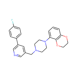 Fc1ccc(-c2cncc(CN3CCN(c4cccc5c4OCCO5)CC3)c2)cc1 ZINC000052634547