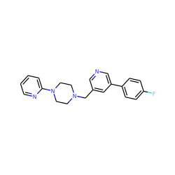 Fc1ccc(-c2cncc(CN3CCN(c4ccccn4)CC3)c2)cc1 ZINC000026148591