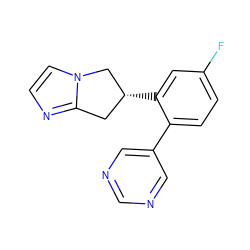 Fc1ccc(-c2cncnc2)c([C@@H]2Cc3nccn3C2)c1 ZINC000040834508