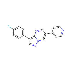 Fc1ccc(-c2cnn3cc(-c4ccncc4)cnc23)cc1 ZINC000013818557