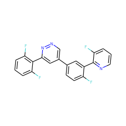 Fc1ccc(-c2cnnc(-c3c(F)cccc3F)c2)cc1-c1ncccc1F ZINC000013686143