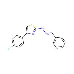 Fc1ccc(-c2csc(N/N=C/c3ccccc3)n2)cc1 ZINC000004031778