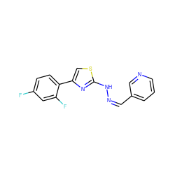 Fc1ccc(-c2csc(N/N=C\c3cccnc3)n2)c(F)c1 ZINC000095578823