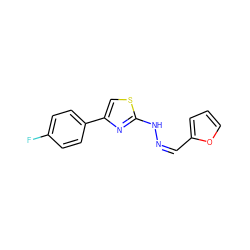 Fc1ccc(-c2csc(N/N=C\c3ccco3)n2)cc1 ZINC000033280157