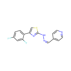 Fc1ccc(-c2csc(N/N=C\c3ccncc3)n2)c(F)c1 ZINC000095573103