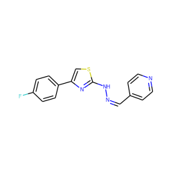 Fc1ccc(-c2csc(N/N=C\c3ccncc3)n2)cc1 ZINC000031904341