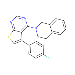 Fc1ccc(-c2csc3ncnc(N4CCc5ccccc5C4)c23)cc1 ZINC000000632033