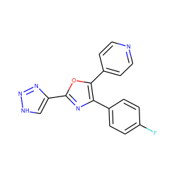 Fc1ccc(-c2nc(-c3c[nH]nn3)oc2-c2ccncc2)cc1 ZINC000103258440