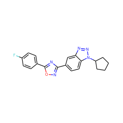 Fc1ccc(-c2nc(-c3ccc4c(c3)nnn4C3CCCC3)no2)cc1 ZINC000015823077