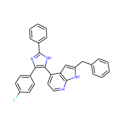 Fc1ccc(-c2nc(-c3ccccc3)[nH]c2-c2ccnc3[nH]c(Cc4ccccc4)cc23)cc1 ZINC000095577933