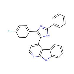 Fc1ccc(-c2nc(-c3ccccc3)[nH]c2-c2ccnc3[nH]c4ccccc4c23)cc1 ZINC000095576272