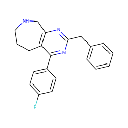 Fc1ccc(-c2nc(Cc3ccccc3)nc3c2CCCNC3)cc1 ZINC000029126470