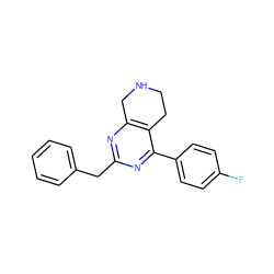 Fc1ccc(-c2nc(Cc3ccccc3)nc3c2CCNC3)cc1 ZINC000029126421