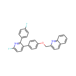 Fc1ccc(-c2nc(F)ccc2-c2ccc(OCc3ccc4ccccc4n3)cc2)cc1 ZINC000473154727