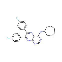 Fc1ccc(-c2nc3ncnc(NC4CCCCCC4)c3nc2-c2ccc(F)cc2)cc1 ZINC000028351528