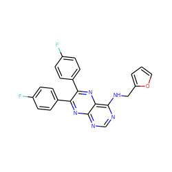 Fc1ccc(-c2nc3ncnc(NCc4ccco4)c3nc2-c2ccc(F)cc2)cc1 ZINC000028356134