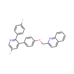 Fc1ccc(-c2ncc(F)cc2-c2ccc(OCc3ccc4ccccc4n3)cc2)cc1 ZINC000473155235