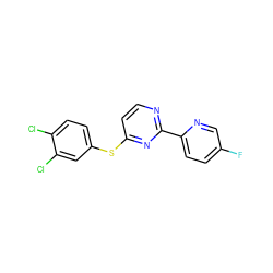 Fc1ccc(-c2nccc(Sc3ccc(Cl)c(Cl)c3)n2)nc1 ZINC000038156548