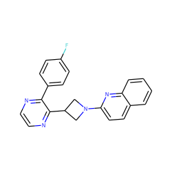 Fc1ccc(-c2nccnc2C2CN(c3ccc4ccccc4n3)C2)cc1 ZINC000140129713