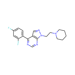 Fc1ccc(-c2ncnc3c2cnn3CCN2CCCCC2)c(F)c1 ZINC000207187354