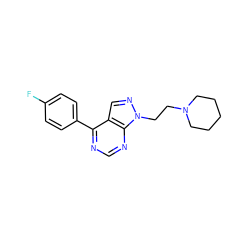 Fc1ccc(-c2ncnc3c2cnn3CCN2CCCCC2)cc1 ZINC000207168509