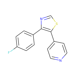 Fc1ccc(-c2ncsc2-c2ccncc2)cc1 ZINC000013444986