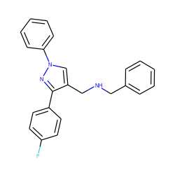 Fc1ccc(-c2nn(-c3ccccc3)cc2CNCc2ccccc2)cc1 ZINC000005013854