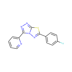 Fc1ccc(-c2nn3c(-c4ccccn4)nnc3s2)cc1 ZINC000010312371