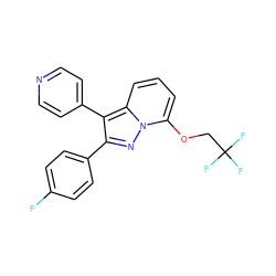 Fc1ccc(-c2nn3c(OCC(F)(F)F)cccc3c2-c2ccncc2)cc1 ZINC000040423784