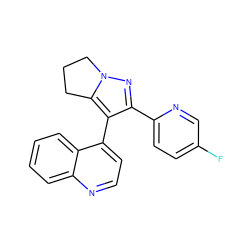 Fc1ccc(-c2nn3c(c2-c2ccnc4ccccc24)CCC3)nc1 ZINC000027107034