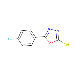 Fc1ccc(-c2nnc(S)o2)cc1 ZINC000000407645