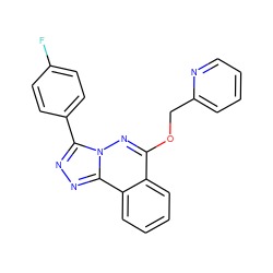 Fc1ccc(-c2nnc3c4ccccc4c(OCc4ccccn4)nn23)cc1 ZINC000013560012