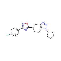 Fc1ccc(-c2noc([C@@H]3CCc4c(nnn4C4CCCC4)C3)n2)cc1 ZINC000653775419