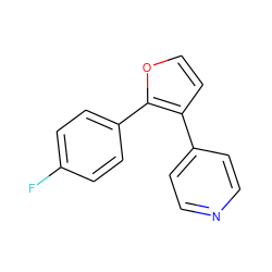 Fc1ccc(-c2occc2-c2ccncc2)cc1 ZINC000045483975