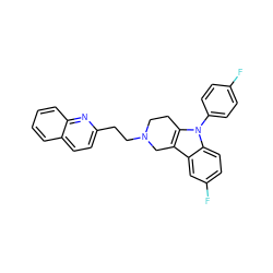 Fc1ccc(-n2c3c(c4cc(F)ccc42)CN(CCc2ccc4ccccc4n2)CC3)cc1 ZINC000029488459