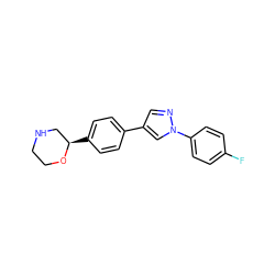 Fc1ccc(-n2cc(-c3ccc([C@@H]4CNCCO4)cc3)cn2)cc1 ZINC000205120252