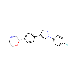 Fc1ccc(-n2cc(-c3ccc([C@H]4CNCCO4)cc3)cn2)cc1 ZINC000205120232