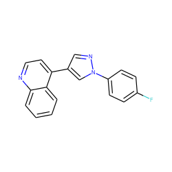 Fc1ccc(-n2cc(-c3ccnc4ccccc34)cn2)cc1 ZINC000084615604