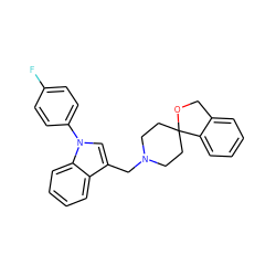 Fc1ccc(-n2cc(CN3CCC4(CC3)OCc3ccccc34)c3ccccc32)cc1 ZINC000026160024