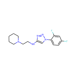 Fc1ccc(-n2cc(NCCN3CCCCC3)nn2)c(F)c1 ZINC000209692016