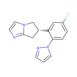 Fc1ccc(-n2cccn2)c([C@@H]2Cc3nccn3C2)c1 ZINC000040379347