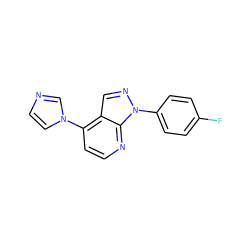 Fc1ccc(-n2ncc3c(-n4ccnc4)ccnc32)cc1 ZINC000142210956