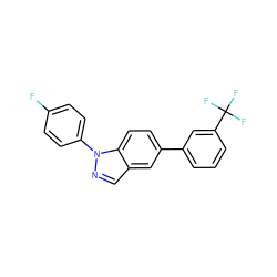 Fc1ccc(-n2ncc3cc(-c4cccc(C(F)(F)F)c4)ccc32)cc1 ZINC000049036509