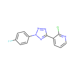 Fc1ccc(-n2nnc(-c3cccnc3Cl)n2)cc1 ZINC000013545559