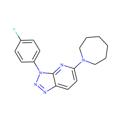 Fc1ccc(-n2nnc3ccc(N4CCCCCC4)nc32)cc1 ZINC000073280679