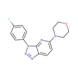 Fc1ccc(-n2nnc3ccc(N4CCOCC4)nc32)cc1 ZINC000073280681